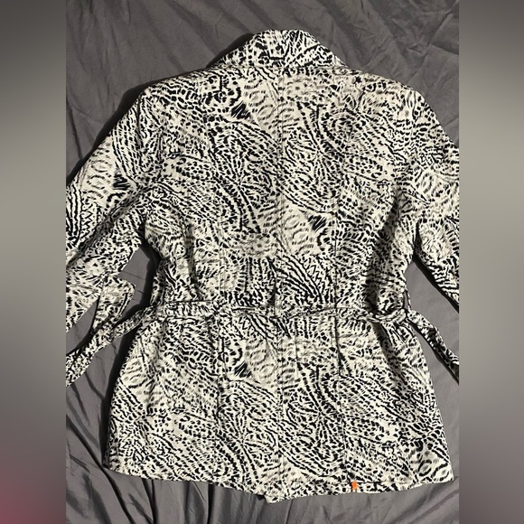 Tweeds double breasted Trench Belted Jacket Silk / Cotton blend sz Large - Picture 7 of 9